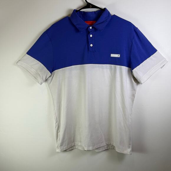 Redvanly Golf Polo Shirt Mens Large Light Blue White Performance - Picture 1 of 7